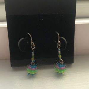 Funky soft spiky drop earrings.